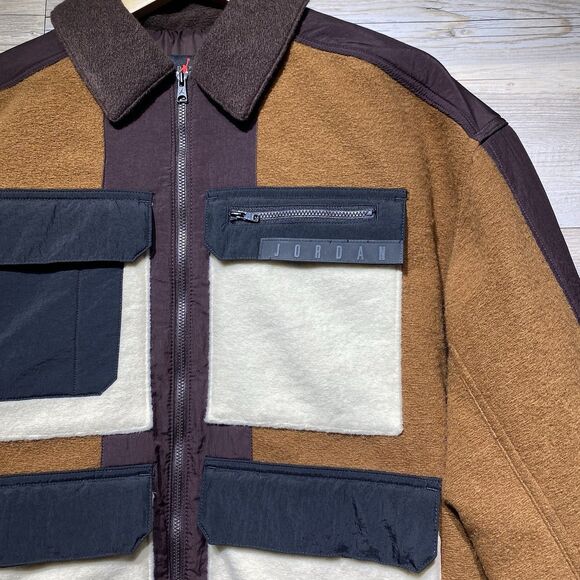 Nike Air Jordan Cozy Girl Jacket Coat Wool Blend Women’s Large Colorblock Boxy - Picture 5 of 11